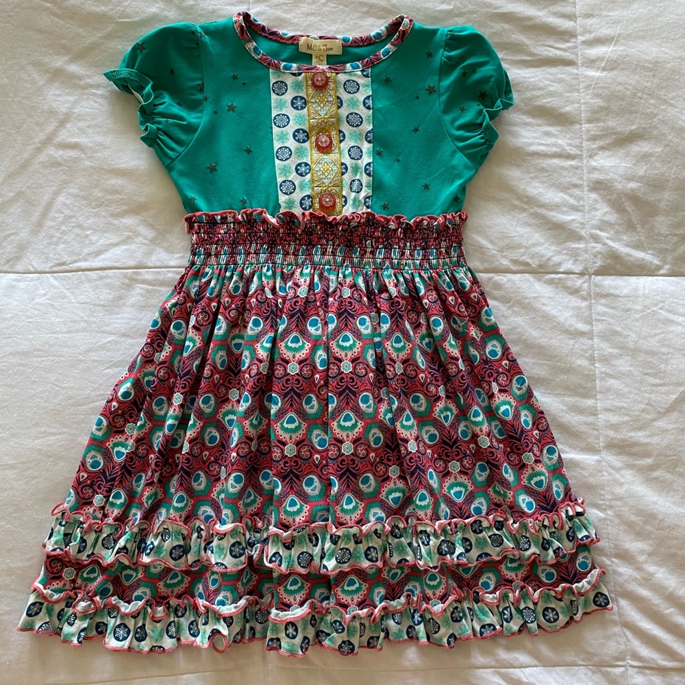 Matilda Jane Holiday Stars and Snowflakes Dress - Picture 1 of 6